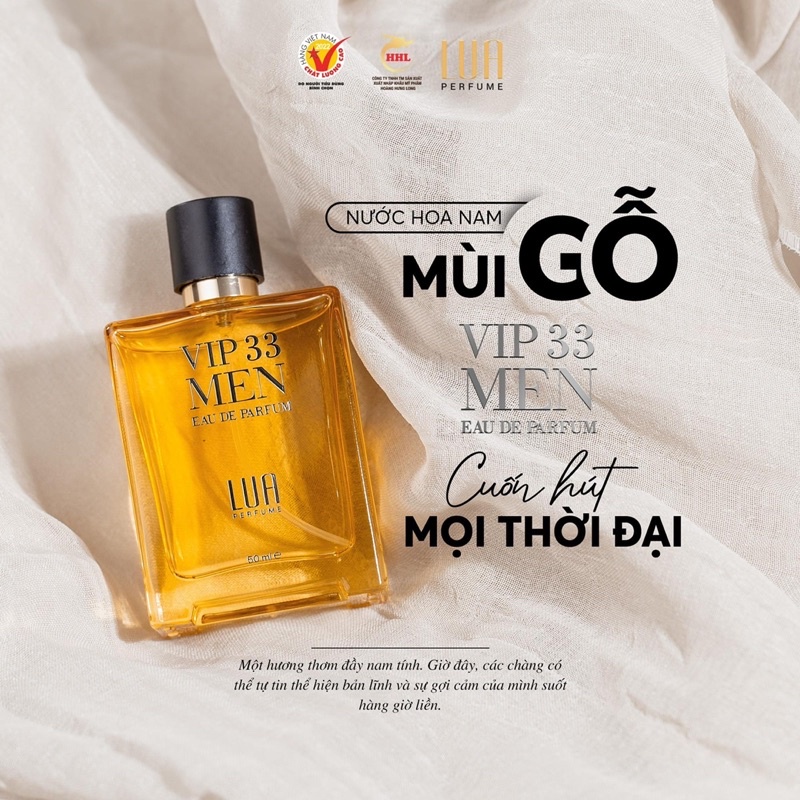 Nước hoa Víp men 33-nước hoa lua-hương gỗ thuần tuý