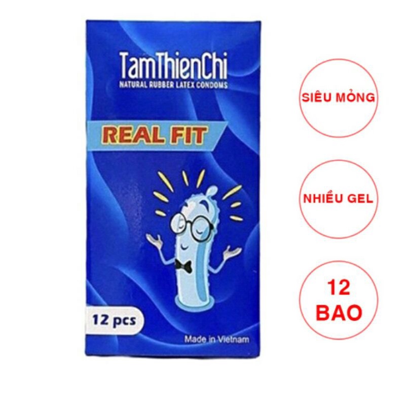 BAO CAO SU TÂM THIỆN CHÍ REAL FIT MỎNG HỘP 12 CHIẾC