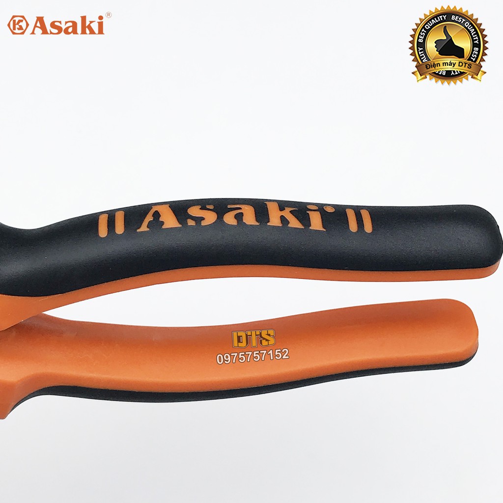 Bộ 2 kìm điện - kìm cắt kiểu Mỹ Asaki A+cut Tech 8 inch/ 200mm, thép High Carbon độ cứng cao