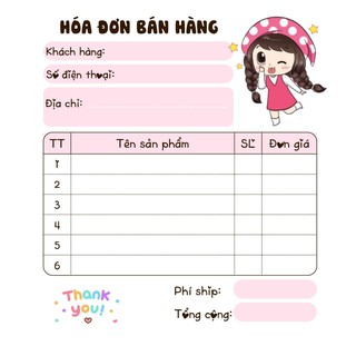 ❣️Hóa đơn bán hàng mini 1 liên em bé chibi