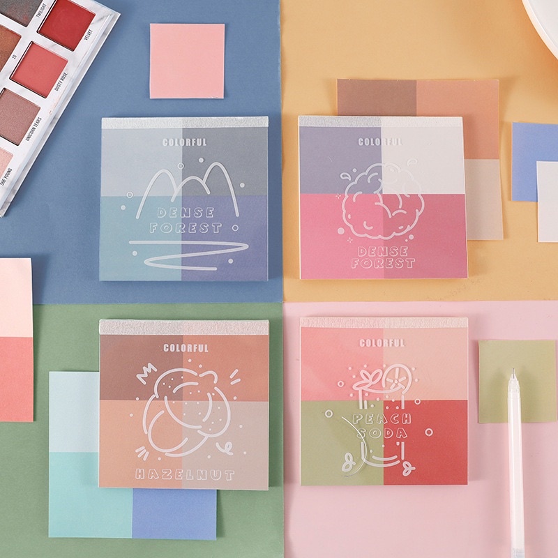 Giấy note ghi chú 30 tờ mix 4 màu xinh xắn dùng takenote, trang trí sổ mẫu 2022