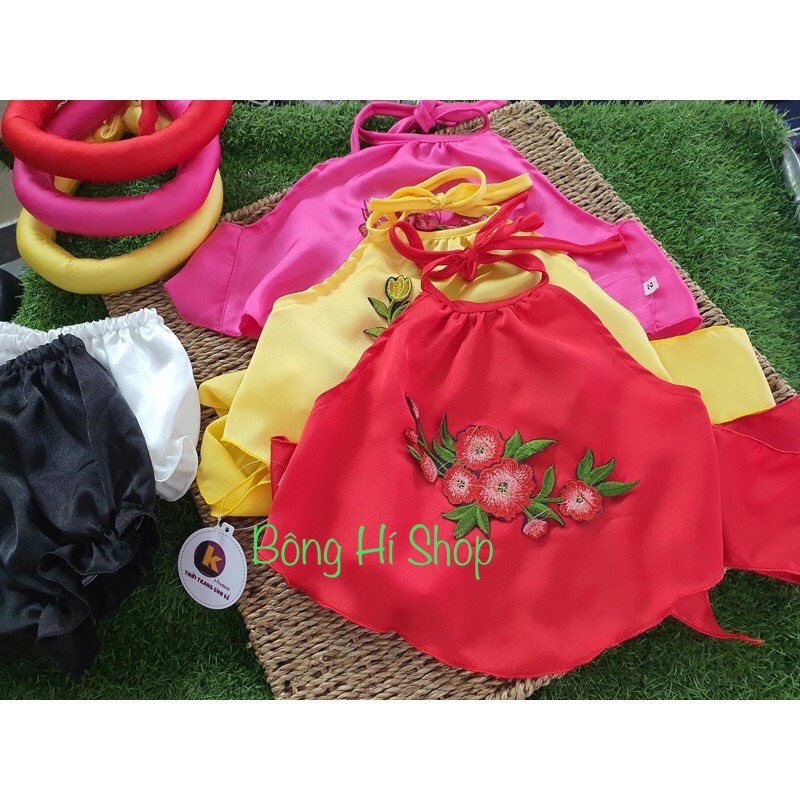YẾM ĐÀO THÊU HOA 4 MÀU BÉ GÁI 🧡