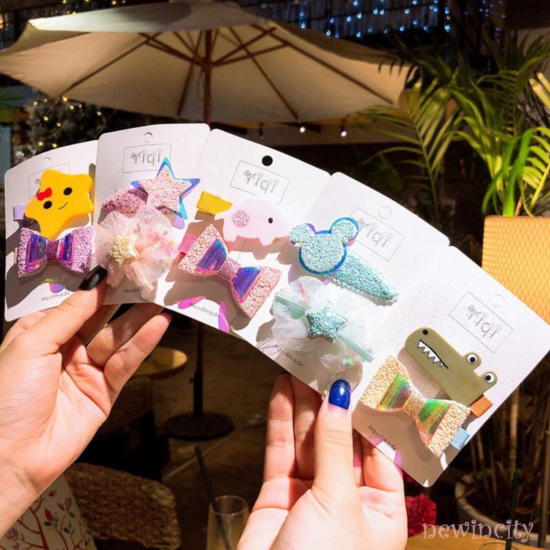 Korean Girls Hair Pin Cute Children's Hairpin Set Girl Hair Accessories Baby Cartoon Side Clip