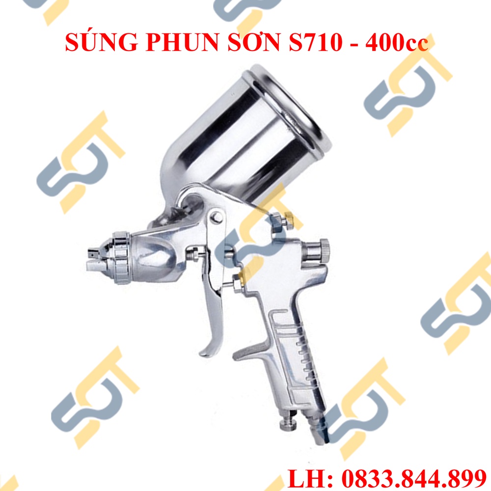 Súng phun sơn cầm tay S710 đầu phun 1.5mm, bình 400cc