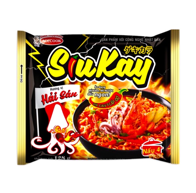 1 GÓI MÌ SIUKAY ACECOOK- MỲ CAY 7 CẤP ĐỘ GÓI 128G