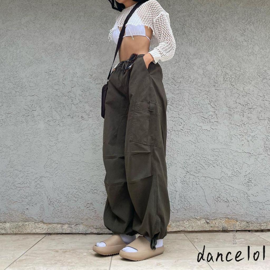 Quần Ống Rộng Rút Dây Màu Trơn dance1o1