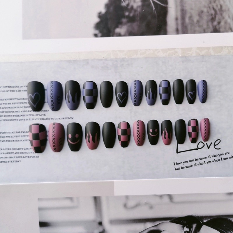 Bộ 24 móng giả D341 dáng móng dài ( Tặng kèm keo và dũa )