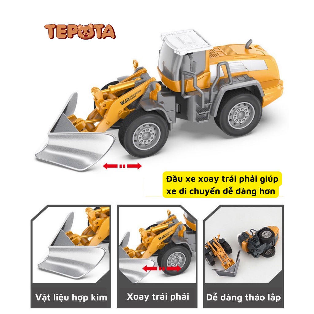 [CÓ HỘP] Đồ Chơi Mô Hình Xe Ủi TEPOTA Xây Dựng Chất Liệu Hợp Kim Chi Tiết Sắc Sảo Kích Thích Giác Quan X03XEUI