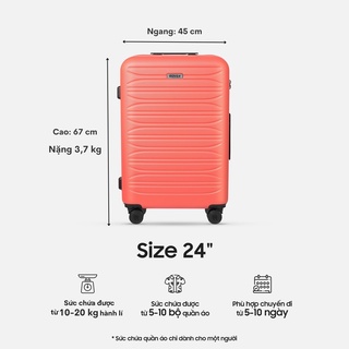 Bộ 2 vali ROVER Emi - Size 20" & Size 24"