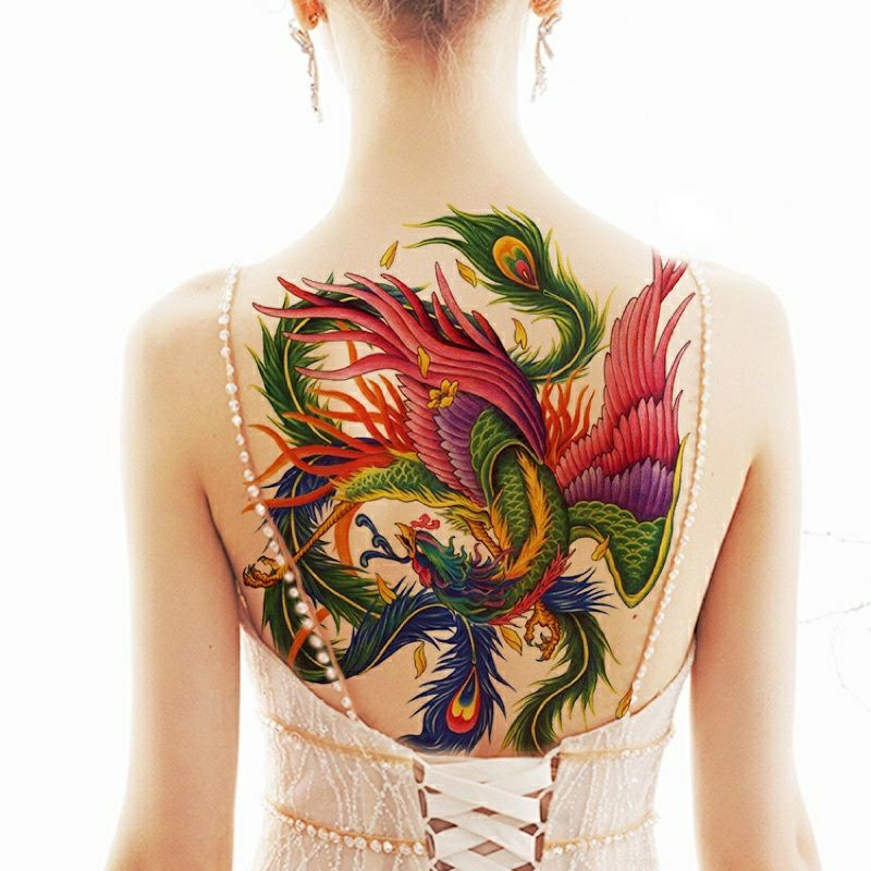 Combo 2 tấm hình xăm dán kín tay cá chép hóa rồng