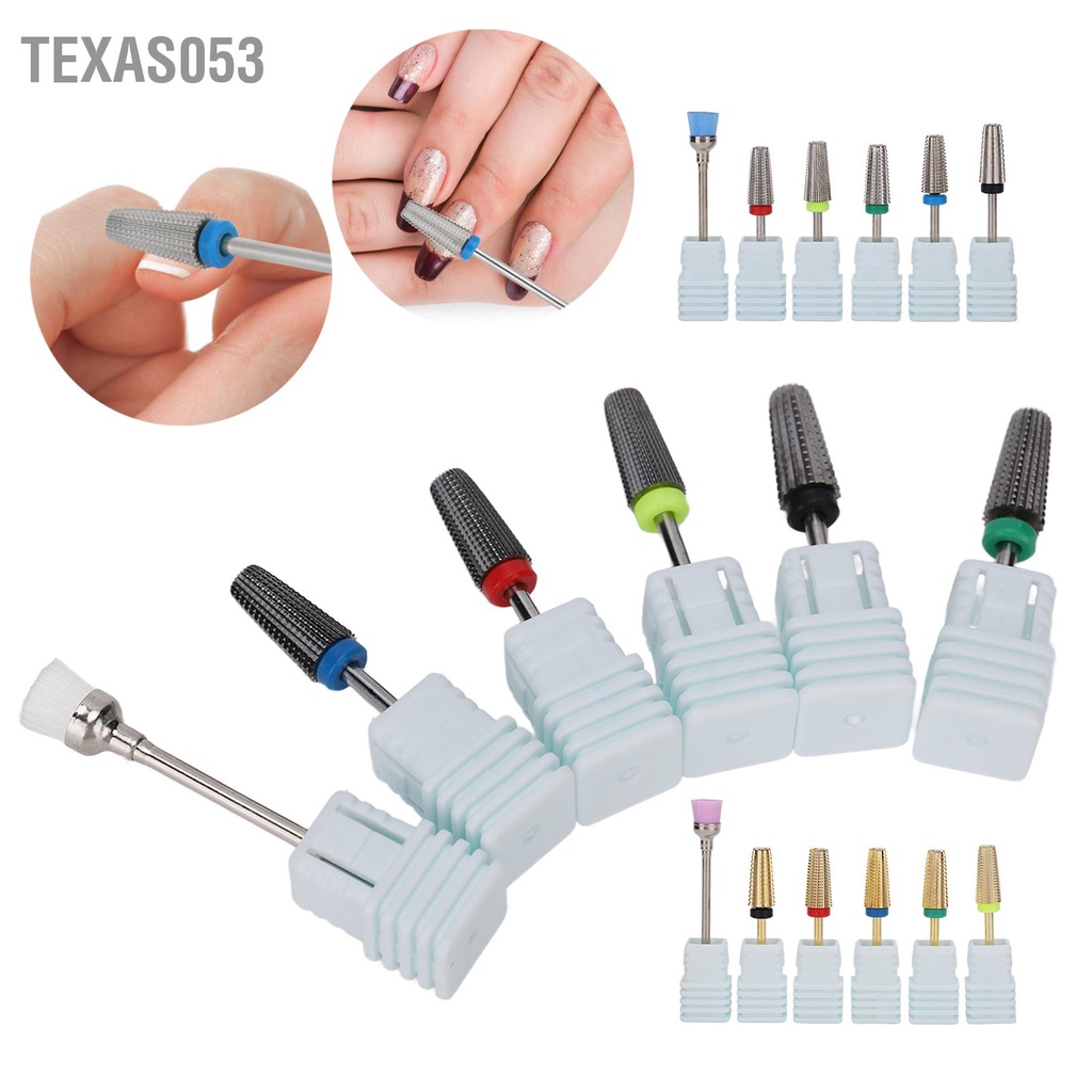 Texas053 Máy khoan móng tay đa chức năng Bits Vonfram Thép 5 trong 1 Công cụ làm mài đánh bóng đầu