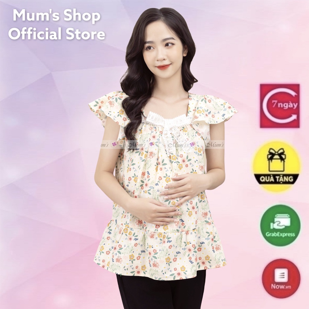 ÁO BẦU XINH MÙA HÈ MUM'S SHOP FREESHIP Áo bầu hoa nhí dễ thương