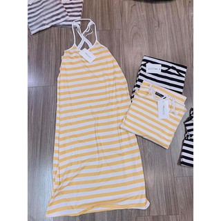 VÁY MAXI YẾM KẺ ĐAN DÂY LƯNG
