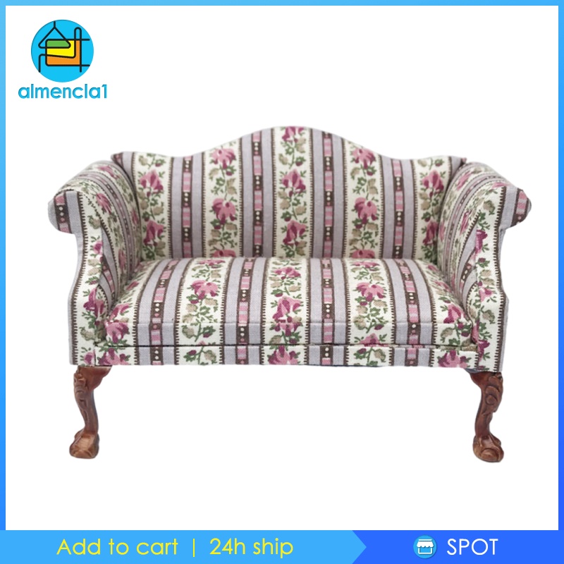 Mô Hình Ghế Sofa Mini Tỉ Lệ 1 / 12 Dùng Để Trang Trí Nhà Búp Bê