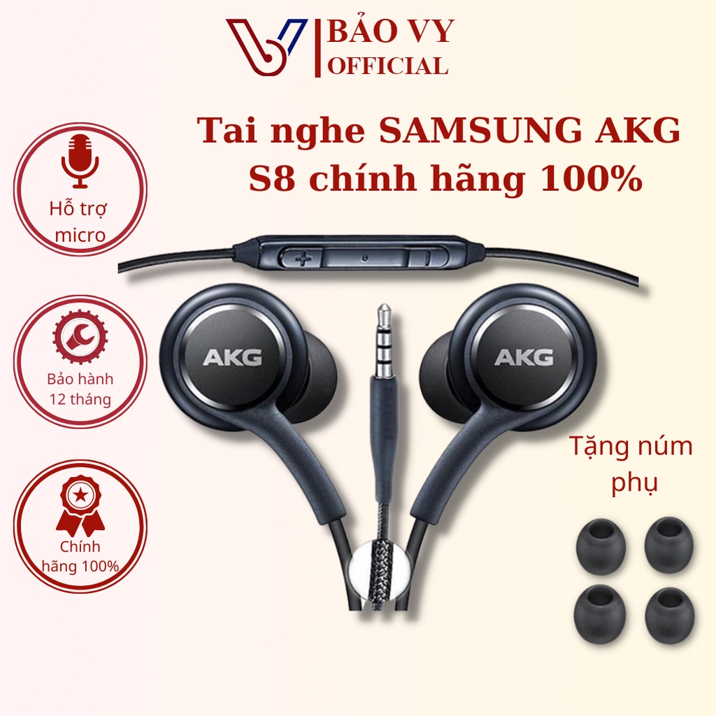 Tai nghe nhét tai SAMSUNG AKG S8 S10 chính hãng MADE IN VIETNAM tích hơp micro tẳng giảm âm lương chống ồn - BAOVY