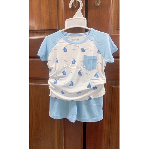 Bộ cộc tay Peapod vải sợi tre mềm mát cho bé trai bé gái