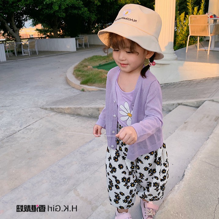 Quần Dài In Hình Hoa Cúc Cho Bé Gái