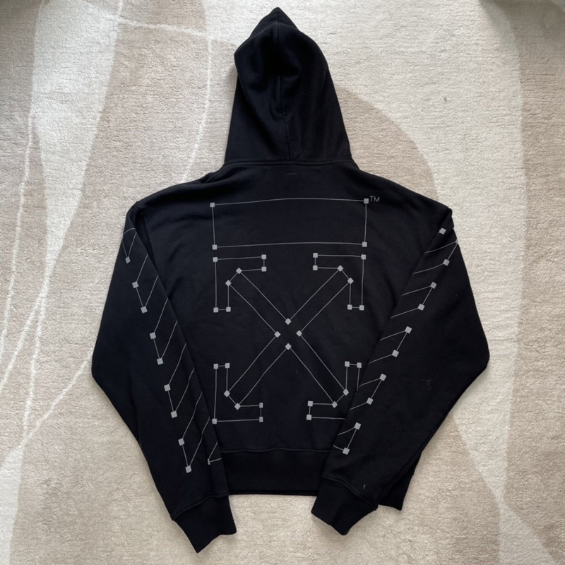 Áo khoác hoodie Off white size S màu đen chính hãng