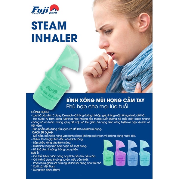 Bình Xông Mũi Họng Fuji Steam Inhaler Argol,Xông Tinh Dầu Dung Tích 350ml