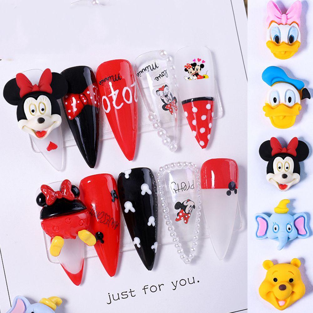 OCEANMAP Set 100 Phụ Kiện Trang Trí Móng Tay Hình Chuột Mickey Thời Trang