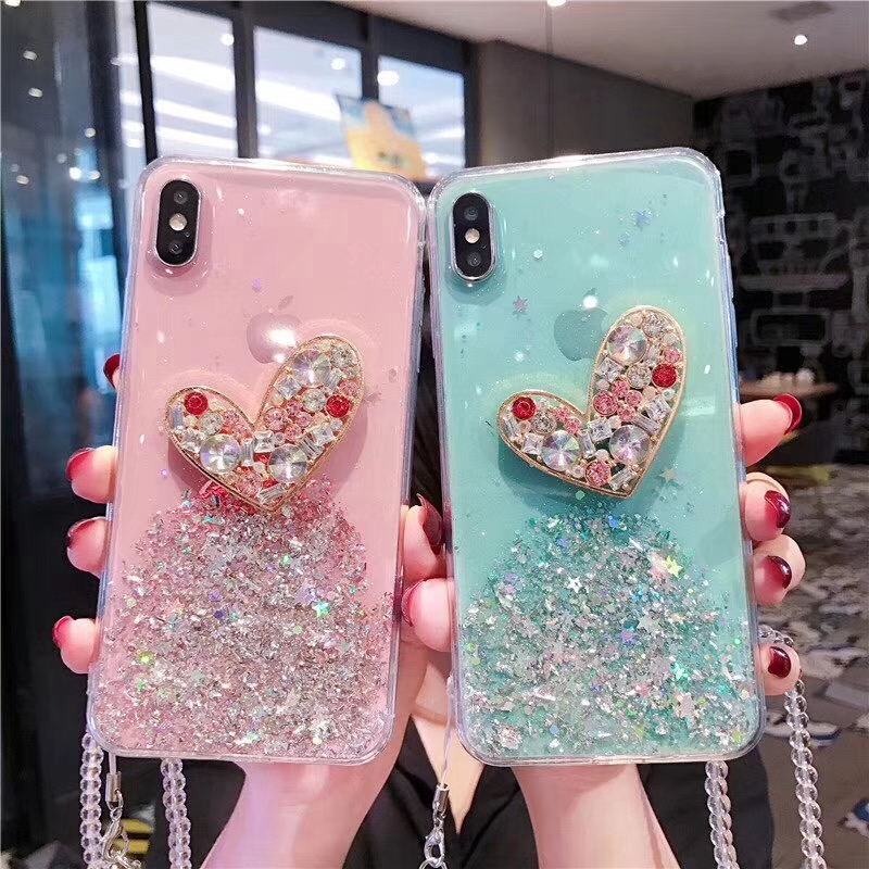 Crystal Strap + Sequins Soft Case Samsung A51 A71 A81 A50 A30S A50S A10S A20S A10 A20 A40 A60