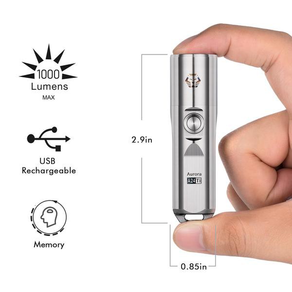 Đèn Pin Rovyvon Aurora A24 Titanium 1000 Lumens Compact EDC Flashlight