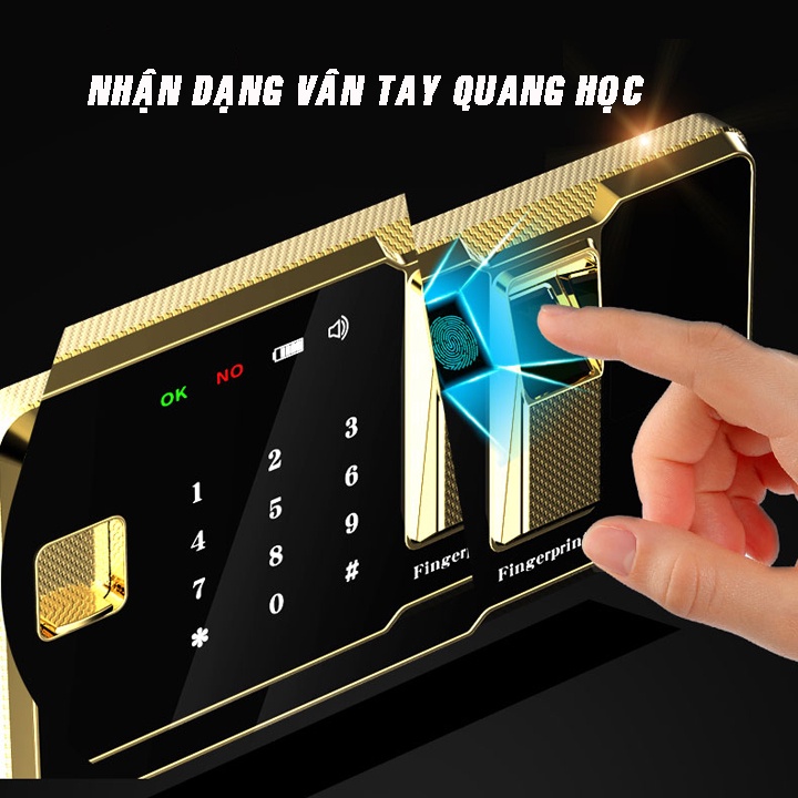 Két sắt khoá điện tử - khoá vân tay thông minh an toàn và bảo mật kích thước 45x38x33cm Decor mọi không gian
