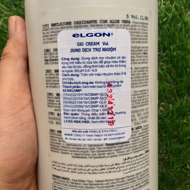 🇮🇹 🇮🇹KEM OXY TRỢ NHUỘM ELGON CỦA Ý VOL 5 (1.5% )