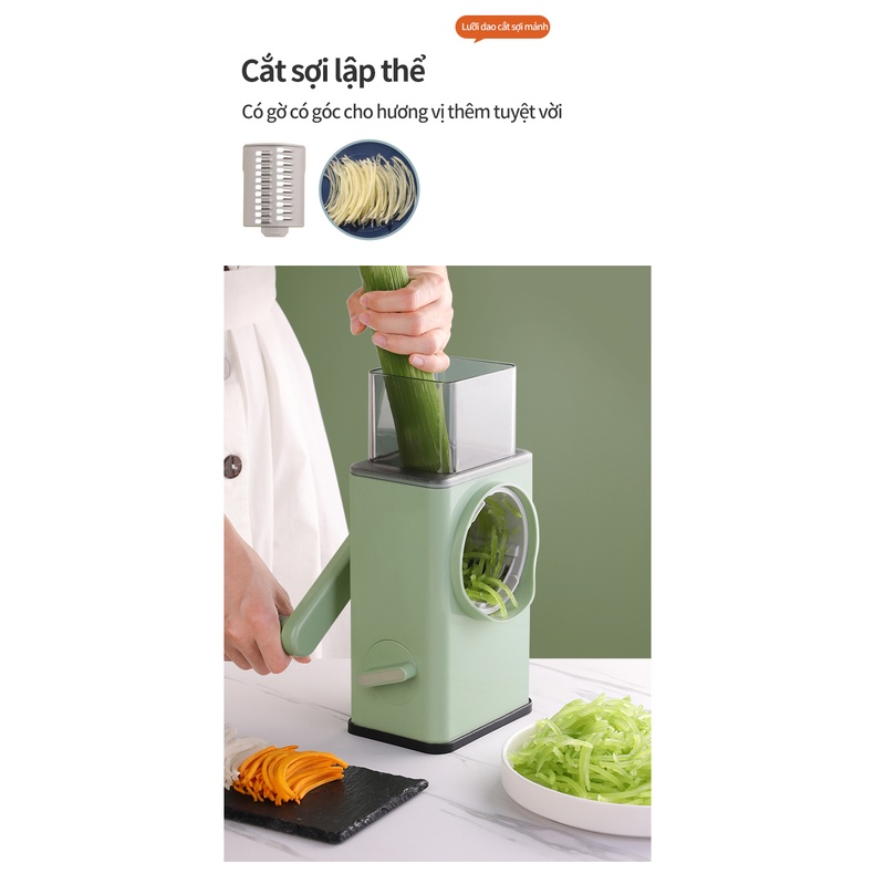 [HOT] Bộ dụng cụ nạo gọt rau củ 4 in 1, Máy thái cắt, bào sợi, nghiền nhỏ rau củ quả dễ dàng, an toàn và tiện dụng