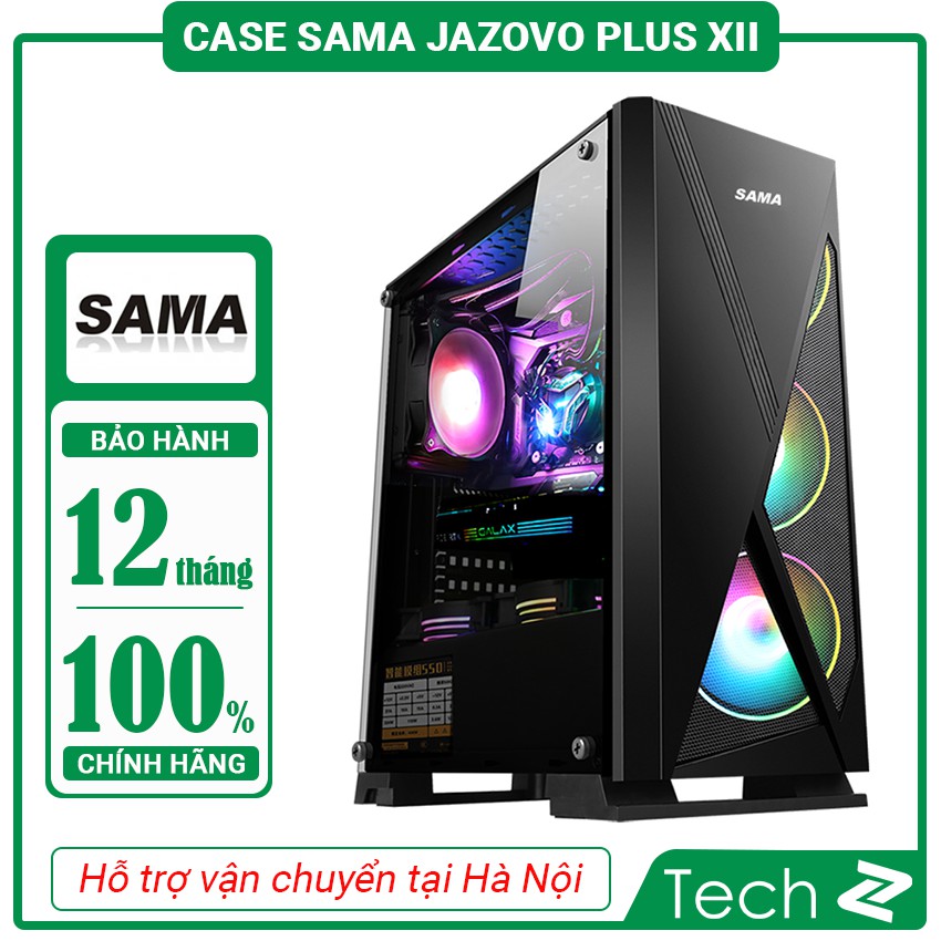 Vỏ Case SAMA Jazovo plus XII (Mid Tower/Màu Đen/Led RGB)