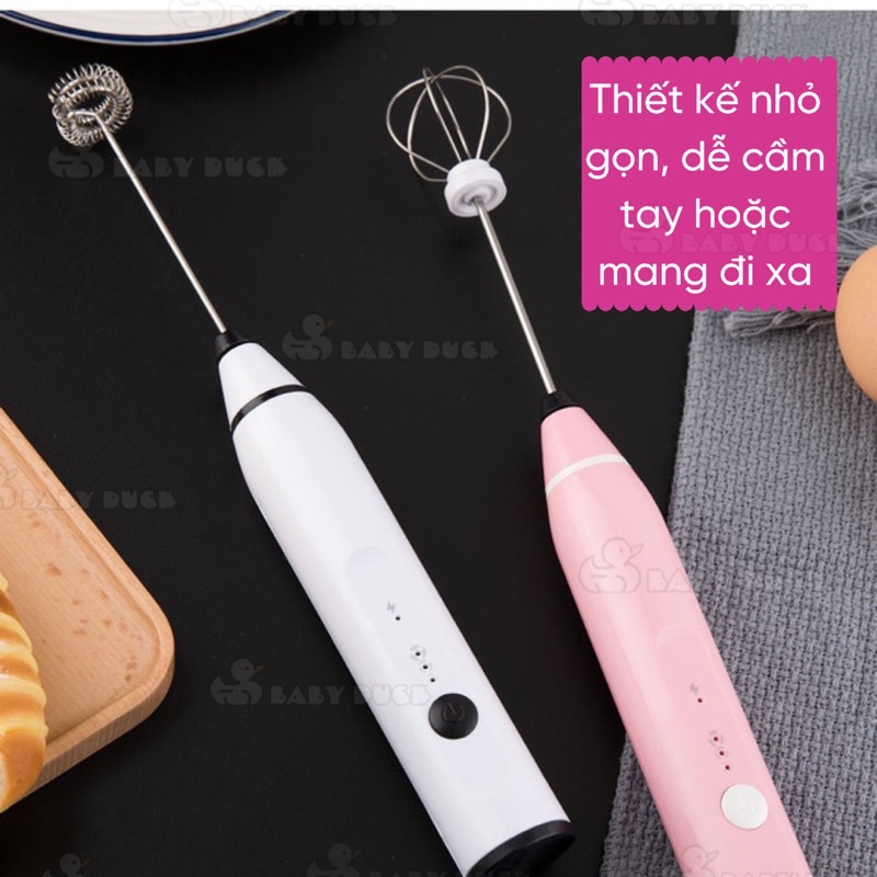 Máy tạo bọt cafe, máy đánh trứng sạc usb cầm tay mini hàng cao cấp có thể sạc