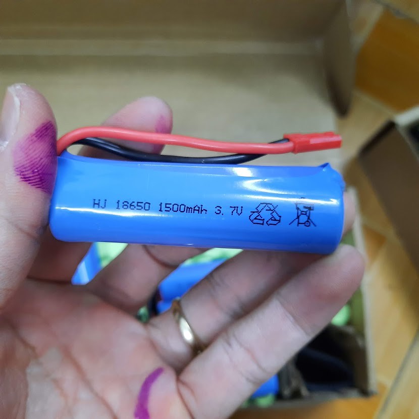 Pin xe mô hình điều khiển 3.7v 18650 dạng tròn dung lượng lớn 1500mah cổng nối JST