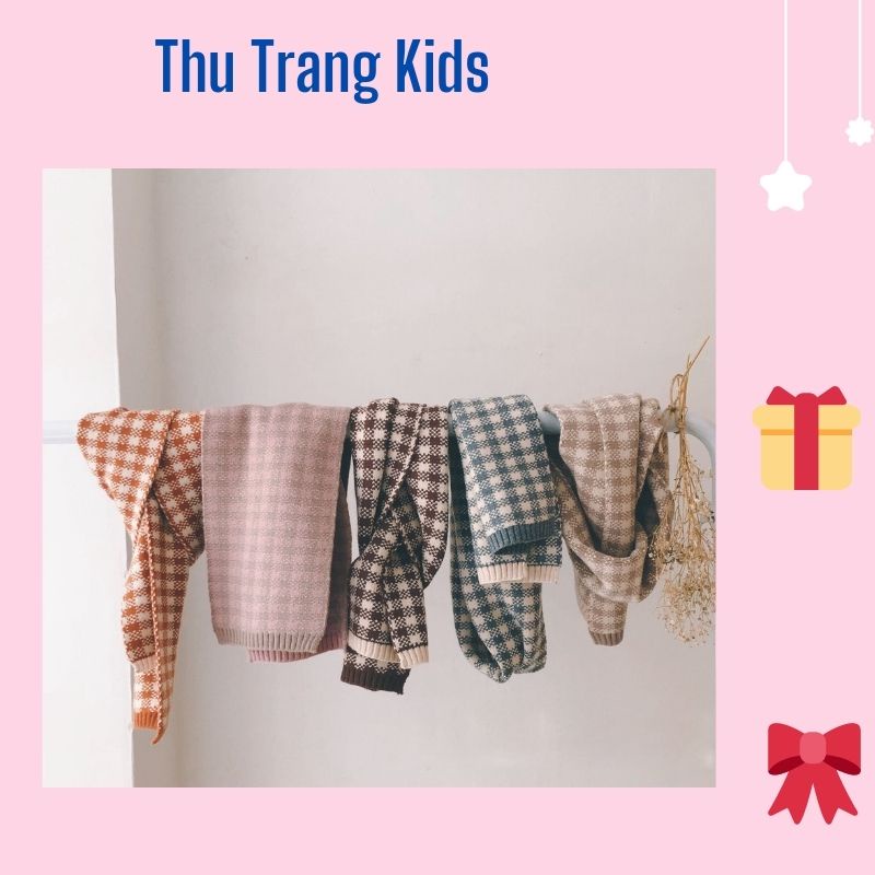 Khăn len Hàn Quốc cao cấp, len mềm mịn ấm áp, hình dáng bắt mắt cho bé