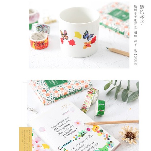 Cuộn 200 sticker washi hình hoa anh đào trang trí ST185
