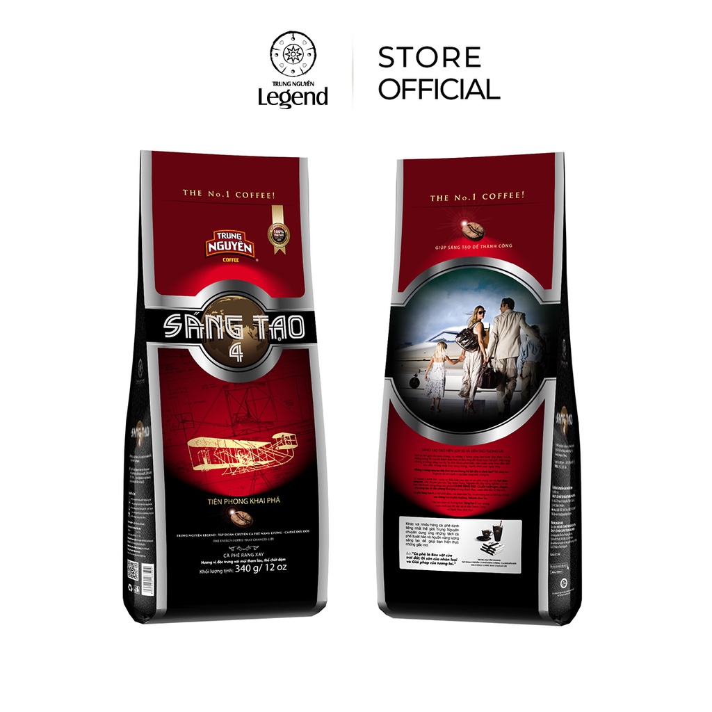 [Arabica, Robusta, Catimor, Excelsa] Combo 2 Bịch Cà phê Rang Xay Sáng Tạo 4 340gr - Trung Nguyên Legend