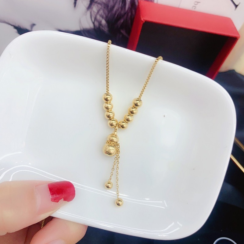 Dây Chuyền Hồ Lô May Mắn Titan Ko Han Rỉ TT 3854 - màu vàng