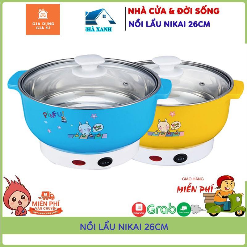 🔐Bảo Hành 1 Năm🔐 Nồi Lẩu Điện Mini Đa Năng Nika 24cm 1000W Inox 304, Tiện Dụng Cho 2-3 Người Dùng, Siêu Tiện Dụng