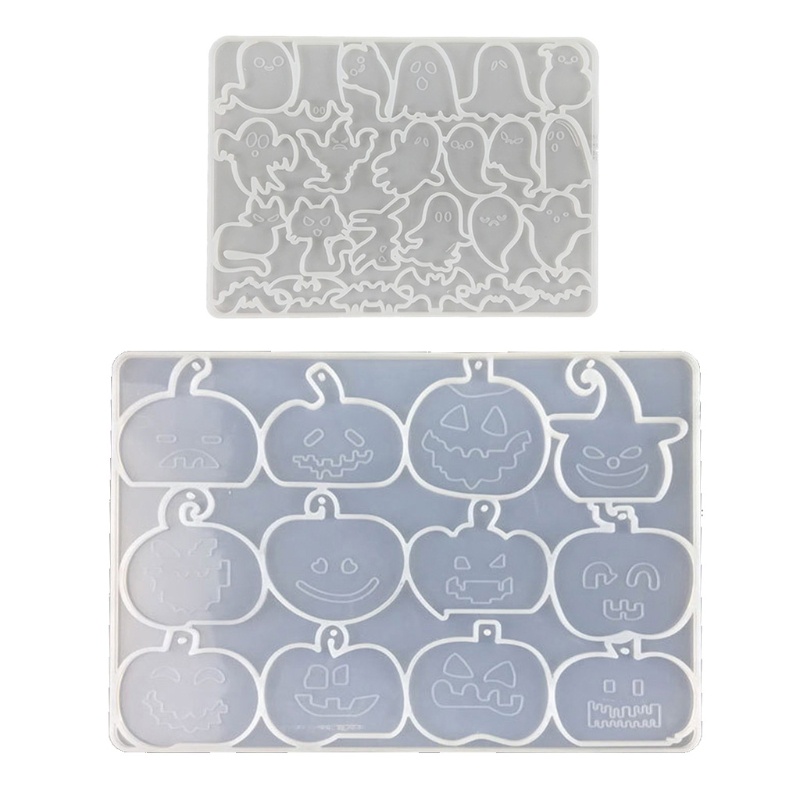 Khuôn Silicone Làm Mặt Dây Chuyền / Bông Tai DIY Hình Quả Bí Ngô / Dơi / Quả Bí Ngô Phong Cách Halloween