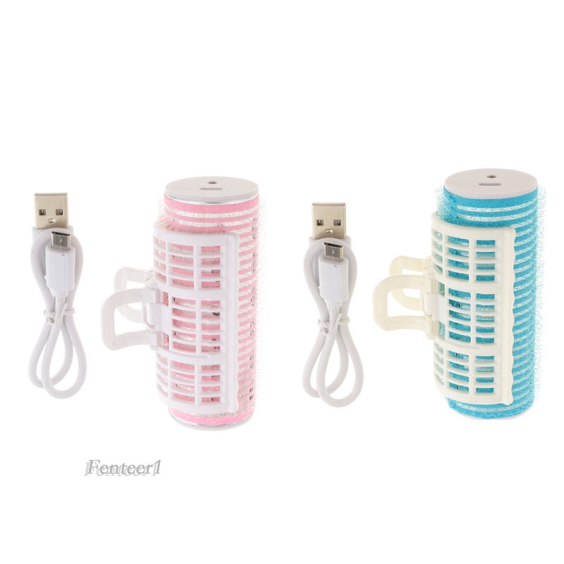 [Fenteer1] Kẹp Uốn Tóc Hai Đầu Sạc USB Màu Hồng Dùng Tại Nhà / Salon