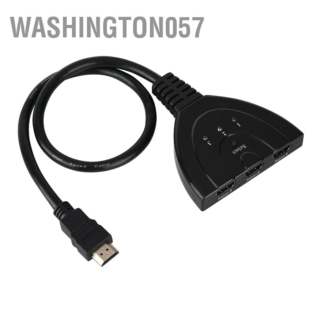 Washington057 1080P Video Switch Switcher Splitter HDMI 3 In 1 Out Split Signal Adapter Convert Cable