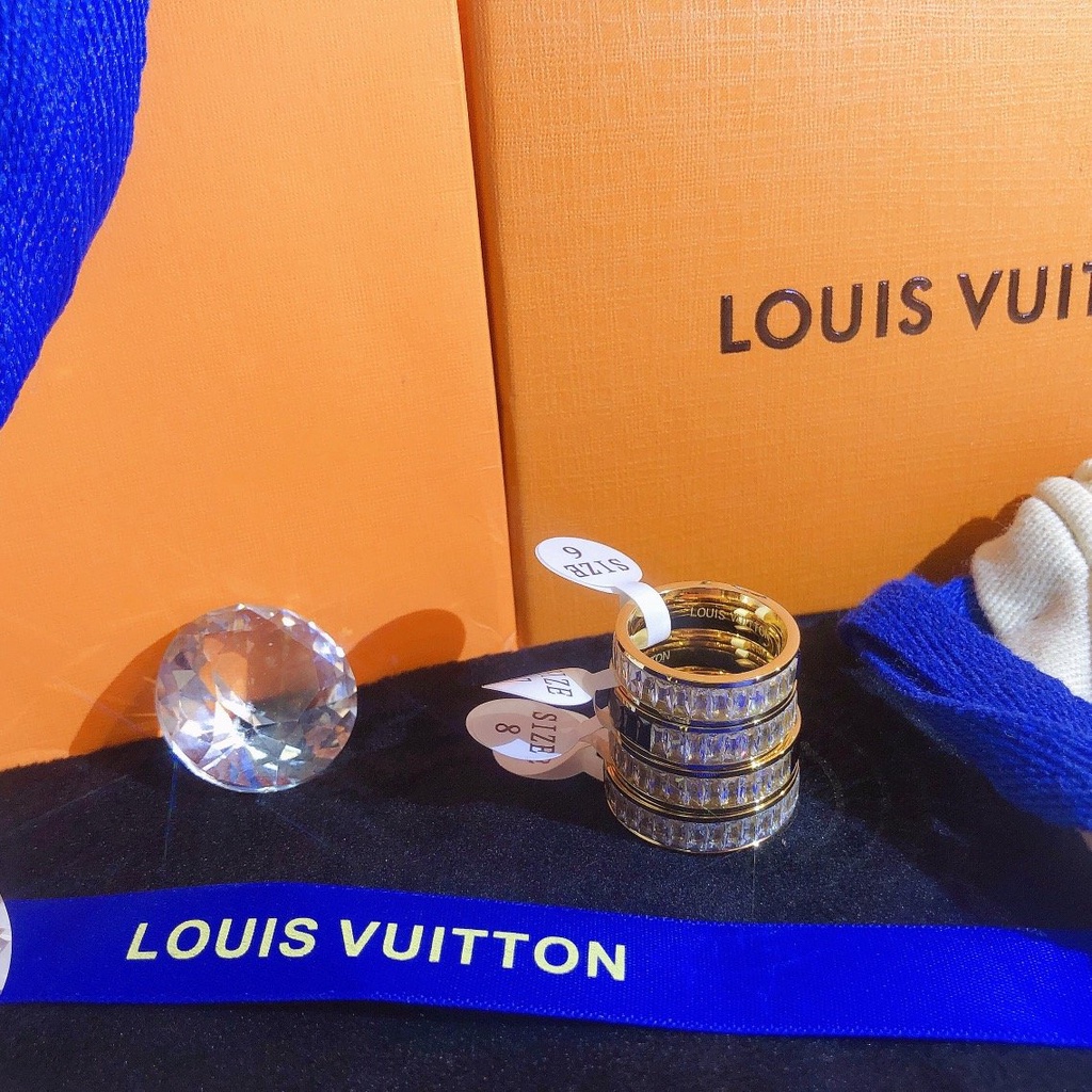 Nhẫn Louis Vuitton Phong Cách Hàn Quốc Đơn Giản Mạ Vàng / Bạc 925 Dành Cho Nữ