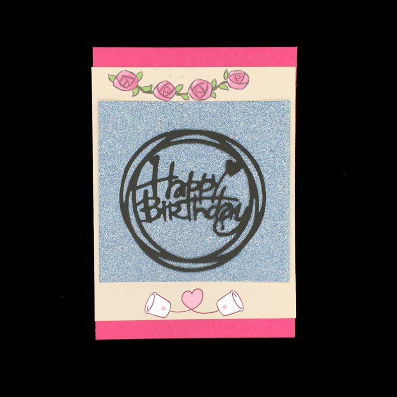 Khuôn cắt giấy bằng kim loại chữ Happy Birthday dùng trang trí Album/đồ thủ công DIY