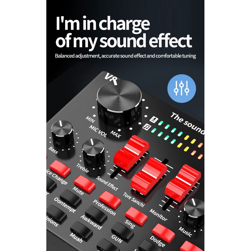 Sound Card V8S - Hát Live Stream Thu Âm Chuyên Nghiệp
