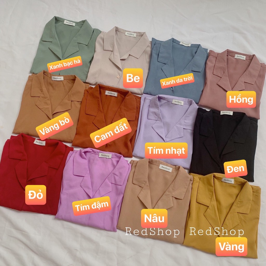 Áo sơ mi nữ cổ vest, kiểu dáng basic trơn tay lỡ thời trang Redshop.official.store SMBC27824 | BigBuy360 - bigbuy360.vn