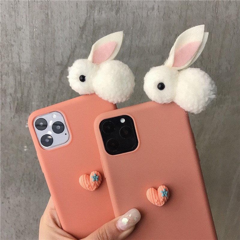 Ốp case iphone thỏ bông cute, ốp lưng iphone đẹp 6/6s/6Plus/6sPlus/7/8/7Plus/8Plus/X/Xs/XsMax/11/11ProMax