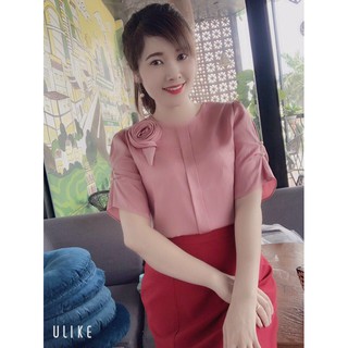 Áo sơmi lụa tag hoa cao cấp