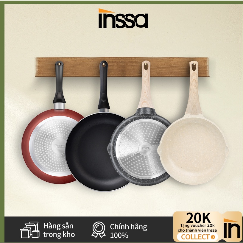 INSSA Nồi chống dính, bếp từ, bếp gas, dụng cụ nấu ăn chống dính chuyên dụng, chảo đa năng, chảo chiên gia dụng