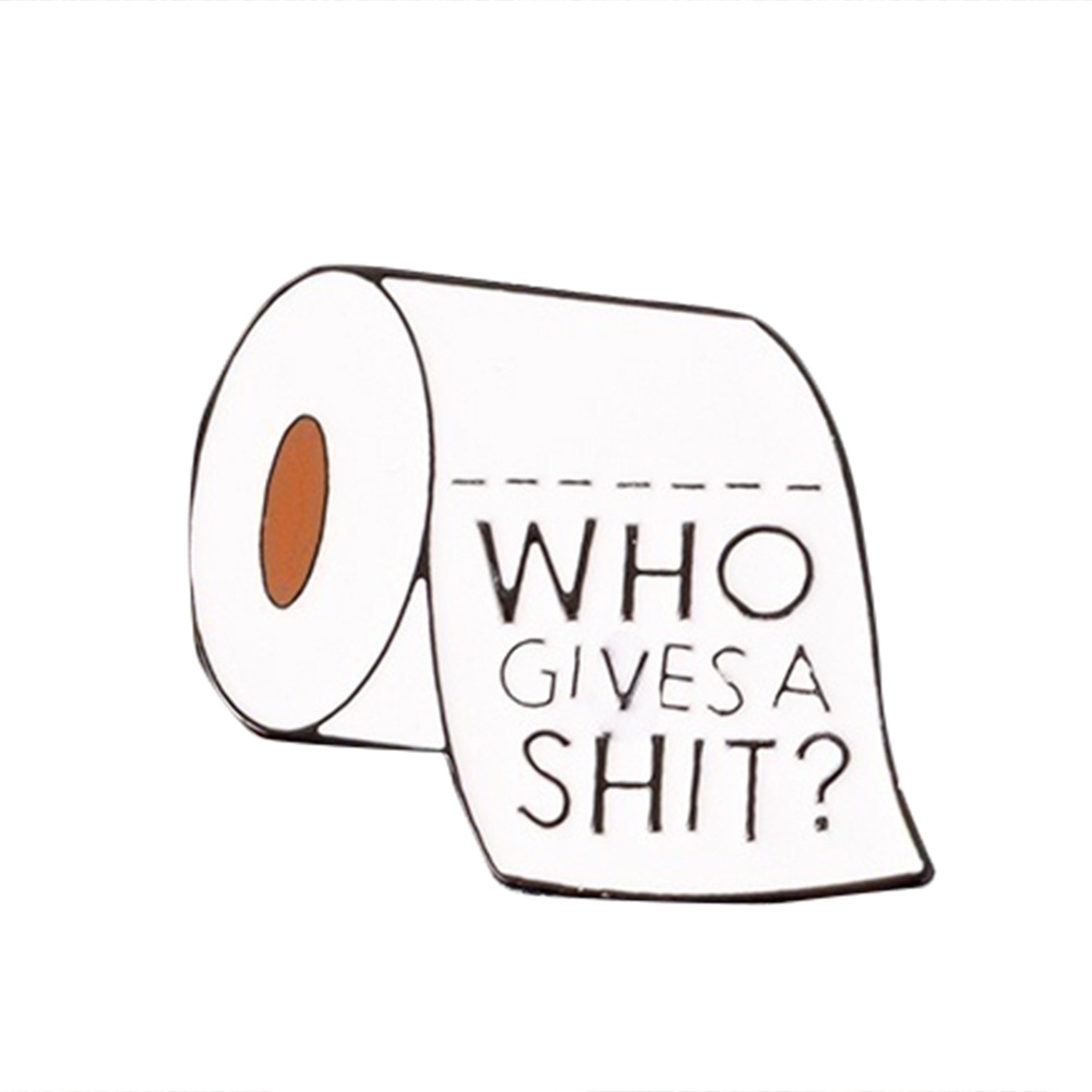 Ghim cài quần áo tráng men thiết kế cuộn giấy in chữ ngộ nghĩnh làm quà tặng trang sức