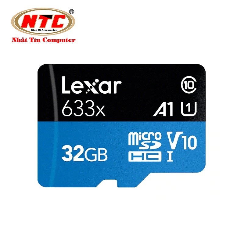 Thẻ Nhớ MicroSDHC Lexar 32GB 633x A1 V10 U1 95MB/s - kèm Adapter (Xanh)