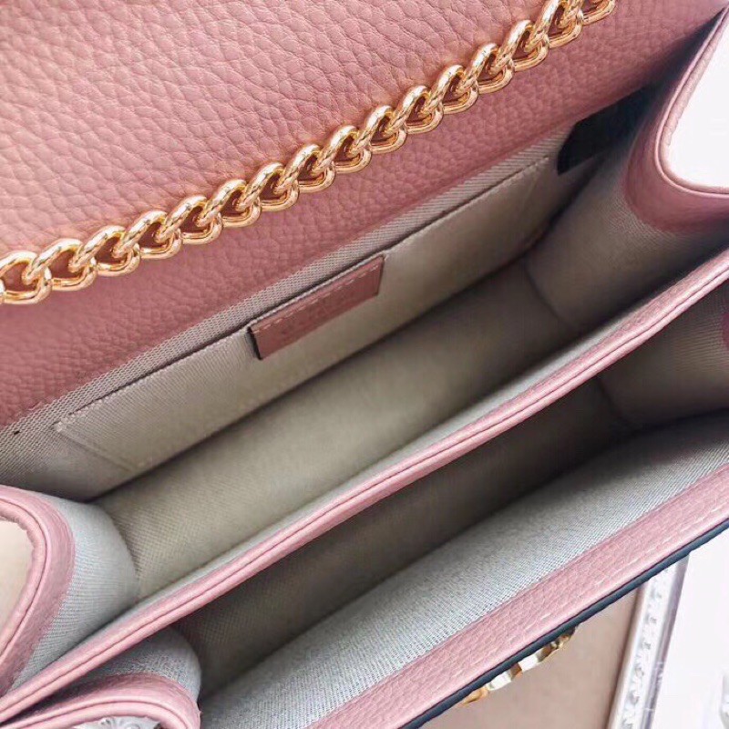 Túi xách/đeo chéo khoá logo thương hiệu Gucci da thật cao cấp màu trơn sành điệu